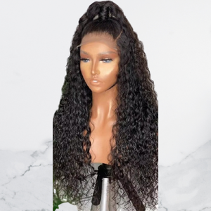 Long Curly Lace Front Human Hair <b>Wig</b> for Women 150% Density Average Size Natural Looking Soft Glueless Human Hair <b>Wigs</b> for Daily - Product Image 1