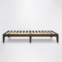 Cadre de lit plateforme minimaliste en bois d'acacia massif, mobilier de chambre à coucher, lit en bois taille Queen, fabricant de meubles au Vietnam
