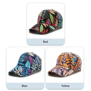 Unisex 6-Panel <b>Snapback</b> <b>Cap</b> Leaf Pattern Digital Printing Adjustable Casual Hat Spring Summer Adult Canvas <b>Cap</b> - Product Image 2