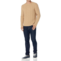 Pull-over en tricot blanc pour homme avec motif géométrique de Noël, manches longues, pull d'hiver