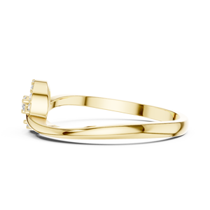 Custom Yellow Gold Diamond Spiral <b>Circle</b> <b>Ring</b> for Women Minimalist Round Open Band Promise Fine Jewelry Gift - Product Image 5