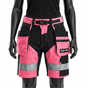 Professional Women's Multi-Pocket Workwear Shorts with Reflective Tape and Adjustable Belt for Industrial Construction Use - Product Image 1