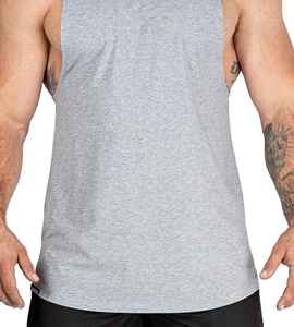 Débardeurs bleus à col rond pour hommes, parfaits pour la salle de sport et un style de vie actif, fabriqués avec un mélange de tissus, best-sellers, haute qualité, fabricant direct. - Product Image 2