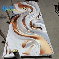 Panneau mural PVC UV moderne 1220*2440/2800mm, imprimé en 3D, couleur imperméable, motif marbré géométrique, pour murs intérieurs, hôtels