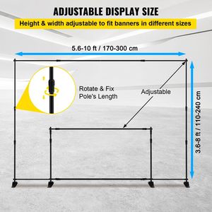 "Adjustable 10x8ft Backdrop Banner Stand for Trade Shows Exhibitors & Photo Booths-Step <b>Repeat</b> Flags (Polyester)" - Product Image 4