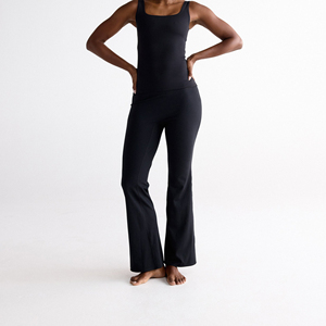 OEM Women's Wide Leg Yoga Pants High Waist Running Fitness Flared Sweatpants Soft & Breathable Fabric Trousers High Quality - Product Image 1