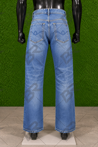 Jeans de Mezclilla Azul Vintage de Algodón Tejido, Corte Recto y Ancho, para Hombre, ODM, Estilo Casual Urbano - Product Image 2