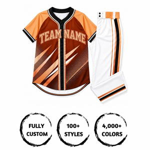 Ensemble de maillots de baseball personnalisables à manches courtes, impression par sublimation, polyester respirant, uniforme pour adultes, nom de l'équipe imprimé - Product Image 5