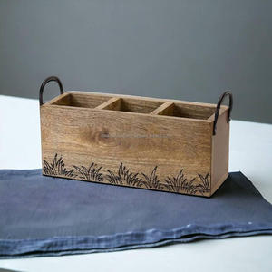 ที่ใส่ผ้าเช็ดปากโต๊ะรับประทานอาหารแบบทันสมัยเป็นมิตรกับสิ่งแวดล้อมเครื่องใช้ในครัวชั้นเก็บของไม้มะม่วงสำหรับส้อมช้อน - Product Image 6