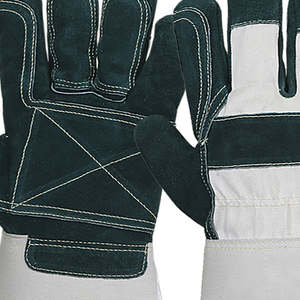 Guantes de Trabajo de Cuero Vacuno PPE con Doble Refuerzo en la Palma y Puño de Seguridad Reforzado con Goma, Guantes de Seguridad de Alta Resistencia - Product Image 6