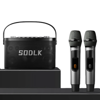 S1271PLUS 280W Machine de karaoké double DSP BT avec carte son, 2 micros sans fil TWS, TF, USB, AUX, streaming en direct, enregistrement, haut-parleur portable