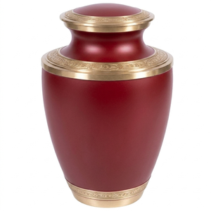 Urnas funerarias de latón negro de alta calidad con hermosa banda grabada en oro para adultos. - Product Image 3