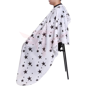 Cape de coiffure surdimensionnée à motif étoiles blanches et noires, tablier de coupe de cheveux pour salon de coiffure - Product Image 2