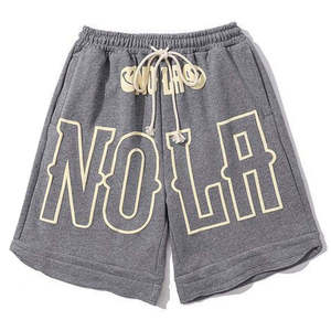 กางเกงขาสั้นผู้ชายสไตล์สตรีทแวร์ ผ้าเฟรนช์เทอร์รี่ พิมพ์ลายพัฟฟ์ มีกระเป๋า  ไซส์ใหญ่ สำหรับผู้ชายและเด็กผู้ชาย ผ้าฝ้าย ใส่สบาย เหมาะสำหรับฤดูร้อน - Product Image 1