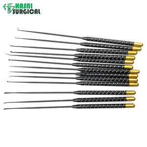 Micro-couteau à visseuse pour nerfs et vaisseaux, spatule dissection en forme de goutte d'eau 8*0.9mm, curette en acier inoxydable, ensemble d'instruments manuels de neurochirurgie CE - Product Image 5