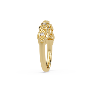 Anillo de Compromiso y Boda Clásico de Oro Amarillo de 14K con Diamante Cultivado en Laboratorio de Corte Brillante Redondo de 0.10 Quilates TW para Mujer - Product Image 4