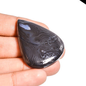 Cabujón de Psilomelana de Cristal Liso Hecho a Mano, Gema Semipreciosa Natural con Acabado Curativo, Gema Suelta Certificada por Terceros - Product Image 1