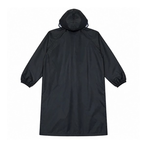 <b>Hooded</b> Black Waterproof EVA Lightweight for Long Sleeve Universal Adult Outdoor Simple Style RAINWEAR - Product Image 2