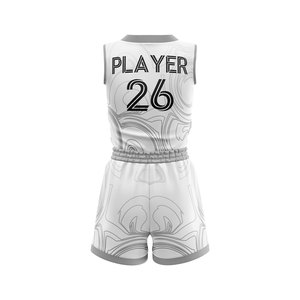 Tenues de basketball personnalisées imprimées par transfert thermique pour adultes, jeunes, filles et grandes tailles – Ensemble respirant et anti-humidité de haute qualité - Product Image 6