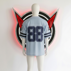 Camiseta Deportiva Personalizada de Malla Transpirable 100% Poliéster, Estilo Fútbol Americano, Moda Urbana para Hombre, Corte Holgado, Cuello en V - Product Image 3