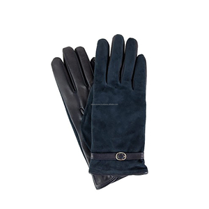 Black Genuine Leather Driving <b>Gloves</b> Classic Car <b>Gloves</b> Knuckle Hole Retro Racing Style At Factory Price - Product Image 5