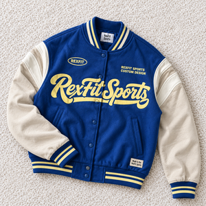 Blouson universitaire personnalisé unisexe à poitrine large, avec motifs graphiques personnalisés, manches contrastantes, boutons-pression style baseball, tricot côtelé, vente en gros - Product Image 3