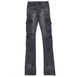 Fabricant de jeans sur mesure, pantalons décontractés, mode hip-hop, motifs tendance, best-seller, service OEM, jeans en denim confortables - Product Image 2