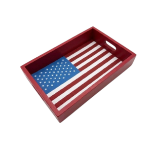 Bandeja para Servir con la Bandera de EE. UU. Lacada a Mano de Alta Calidad, Bandejas para Pastel Estilo Americano para el 4 de Julio, Venta al por Mayor desde Vietnam - Product Image 2