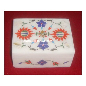 Joyeros de forma Rectangular con incrustaciones de mármol blanco hechos a mano de último diseño para decoración del hogar y proveedor e importador de Cajas de Regalo - Product Image 6