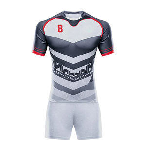Camiseta de Rugby Personalizada al por Mayor para Hombre, Uniforme de Equipo Nacional, 100% Poliéster, Impresión por Transferencia de Calor, Bordado 3D, Manga Corta - Product Image 4