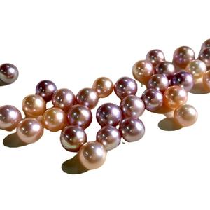 Perlas Sueltas Redondas de Agua Dulce de 6-8 mm, Coloridas y Brillantes, Ligeramente Imperfectas, con Medio Agujero, Perlas en Bruto Granulares - Product Image 5