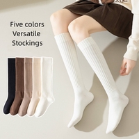 Nouvelles chaussettes amincissantes pour femmes 2026, cinq couleurs unies, style collégien