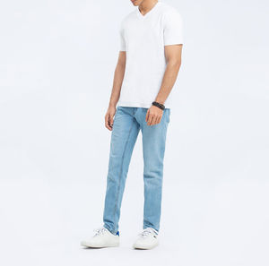 Camiseta de Verano para Hombre de Alto Rendimiento, Hecha a Medida, Cuello en V, Manga Corta, Corte Regular, 100% Algodón Transpirable - Product Image 4