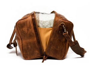 Bolsa Deportiva de Piel Auténtica con Estampado Personalizado, Duradera, HHD-0020B, para Hombre/Mujer, Bolsa de Viaje con Compartimento para Zapatos, Capacidad de 30-40L - Product Image 6