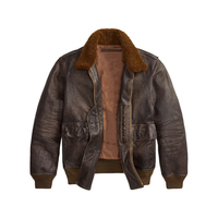 Blouson aviateur vintage pour homme en cuir épais résistant au vent avec col en fourrure de mouton vieilli de qualité supérieure, idéal pour l'hiver et les activités de plein air, OEM
