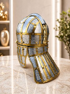 Réplique artisanale du casque de Sutton Hoo |   Casque Viking Anglo-Saxon |   Armure de guerrier médiéval |   Cadeau de collection - Product Image 6