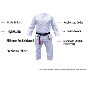 ชุดยูนิฟอร์ม BJJ ปักลายพิมพ์ด้านหน้า แขนยาว แห้งเร็ว น้ำหนักเบา ระบายอากาศได้ดี ผลิตจากโพลีเอสเตอร์ผสมคอตตอน สำหรับศิลปะการต่อสู้ - Product Image 5