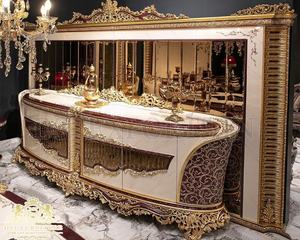Meubles de salle à manger européens sculptés à la main Meubles de salle à manger classiques or polonais Ensemble de table à manger royale luxueuse villa - Product Image 3