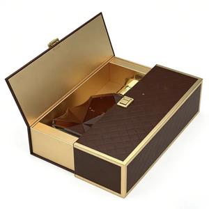 Caja de Regalo de Cartón Rígido de Lujo Personalizada para Botellas de Vino, con Cierre Magnético de Doble Puerta y Diseño Portátil - Product Image 5