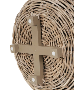 Cesta de mimbre natural tejida a mano con patas de madera, maceta redonda ecológica de mimbre para árboles y flores de Vietnam - Product Image 3