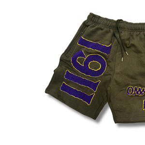 กางเกงขาสั้นจ็อกเกอร์ผู้ชาย OMEGA PSI PHI 1911 รุ่นคัสตอม ผ้าแคนวาสคอตตอน 100% ลำลอง เอวกลาง พิมพ์ลาย กันลม ปิดด้วยเชือกผูก - Product Image 2
