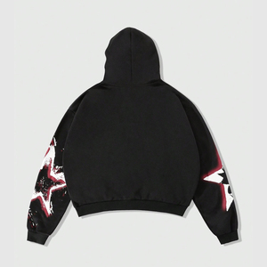 Vente en gros de sweats à capuche streetwear coupe oversize en coton épais avec logo personnalisé, qualité supérieure, fournisseur Pakistan - Product Image 2