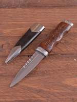 Couteau à lame fixe artisanal Eoin Winston Sports Sgian Dubh, manche en bois, garde-métal, style européen et américain, modèle EWS