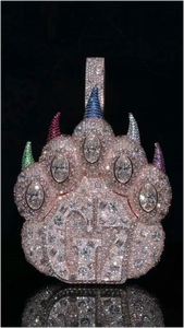 จี้รูปกรงเล็บหมีประดับเพชรโมอิสซาไนต์ VVS ผ่านการทดสอบเพชร 3 มิติ งานสั่งทำคุณภาพสูง เงินแท้ 925 จี้ตัวอักษร เครื่องประดับชั้นดี - Product Image 3