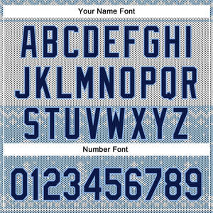Custom Blue White Christmas Pattern Hooded Fleece Sweatshirt Unisex Personalized Team Name Number Pocket Printed Casual Winter - Product Image 3