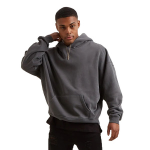 Sweat à capuche en molleton 100 % coton 400 g/m² coupe classique pour homme, couleurs personnalisées, impression numérique, logo personnalisé automne - Product Image 4