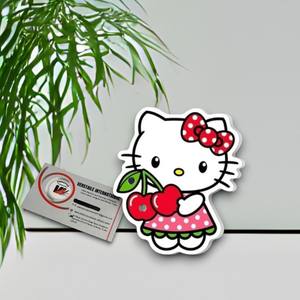 Plateau magnétique en acrylique pour extensions de cils, motif Hello Kitty avec nœud rouge pomme, marque privée, écologique, réutilisable, forme diamant carré - Product Image 1