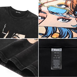 Custom Streetwear T-<b>Shirt</b> for Men High Quality Acid Wash Heavyweight Boxy Fit T-<b>shirts</b> Oversized Drop Shoulder Cotton Graphic - Product Image 4