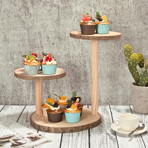 Modern Wooden Dessert <b>Stand</b> Sleek Design With Stable Base Ideal For Contemporary Table Styling And Stylish Dessert Serving - Product Image 1
