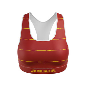 Conjunto de sujetador deportivo sublimado con logo personalizado para mujer, de alto soporte, talla grande, espalda cruzada, para yoga y entrenamiento, ropa deportiva de fábrica - Product Image 1
